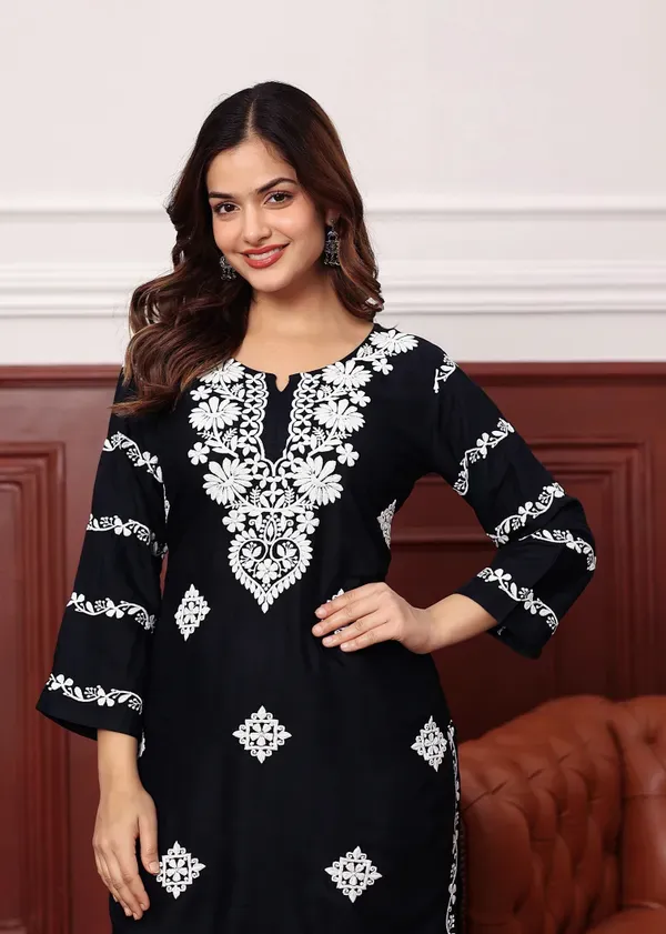 Black_Women_S_Rayon_Chikankari_Work_Straight_Kurta_Palazzo_Set_For_Women