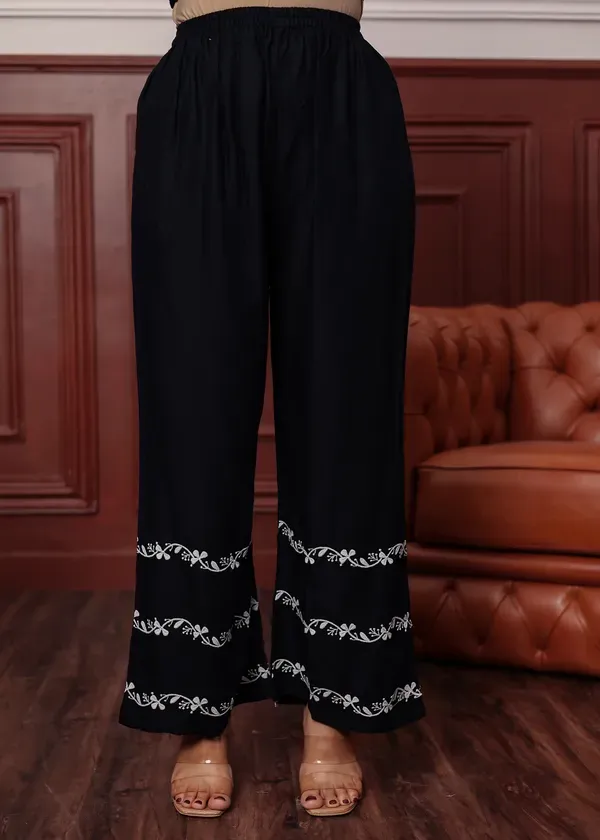 Black_Women_S_Rayon_Chikankari_Work_Straight_Kurta_Palazzo_Set_For_Women