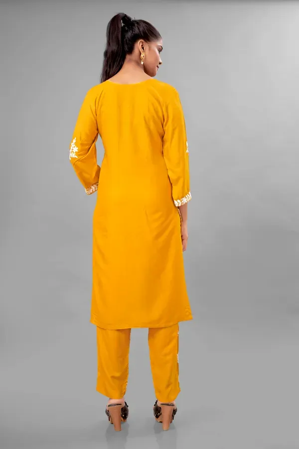 Yellow_Partywear_Chikankari_Straight_Kurta_Palazzo_Set_Readymade_For_Women