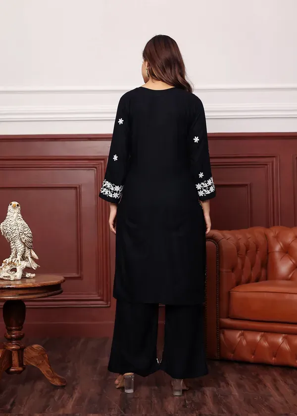 Black_Premium_Rayon_Kurti_Plazo_Set