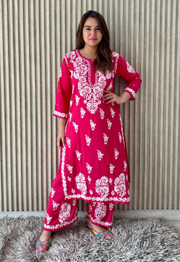 D_Pink_Chikankari_Beautiful_Heavy_Work_Rayon_Plazzo_Set