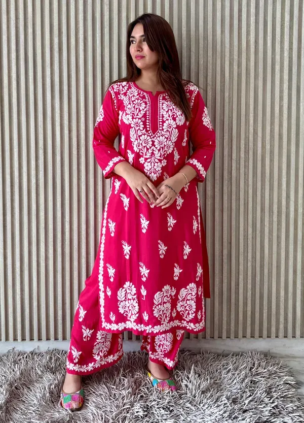 D_Pink_Chikankari_Beautiful_Heavy_Work_Rayon_Plazzo_Set