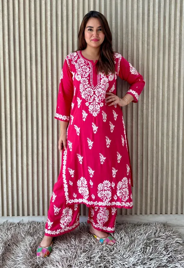 D_Pink_Chikankari_Beautiful_Heavy_Work_Rayon_Plazzo_Set