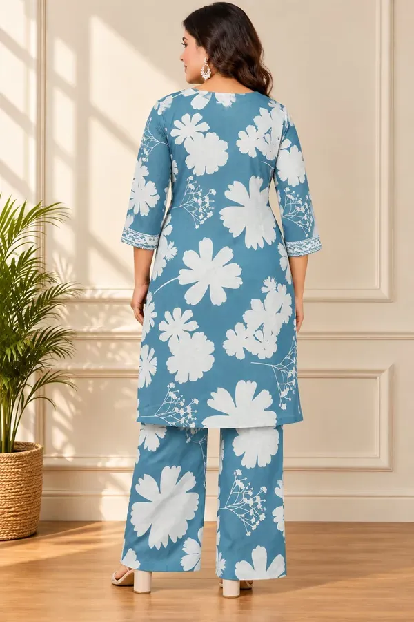 Rama_Green_Buy_Printed_Cotton_Kurti_Plazzo_Set_Regular_Fit_Ethnic_Co_Ord