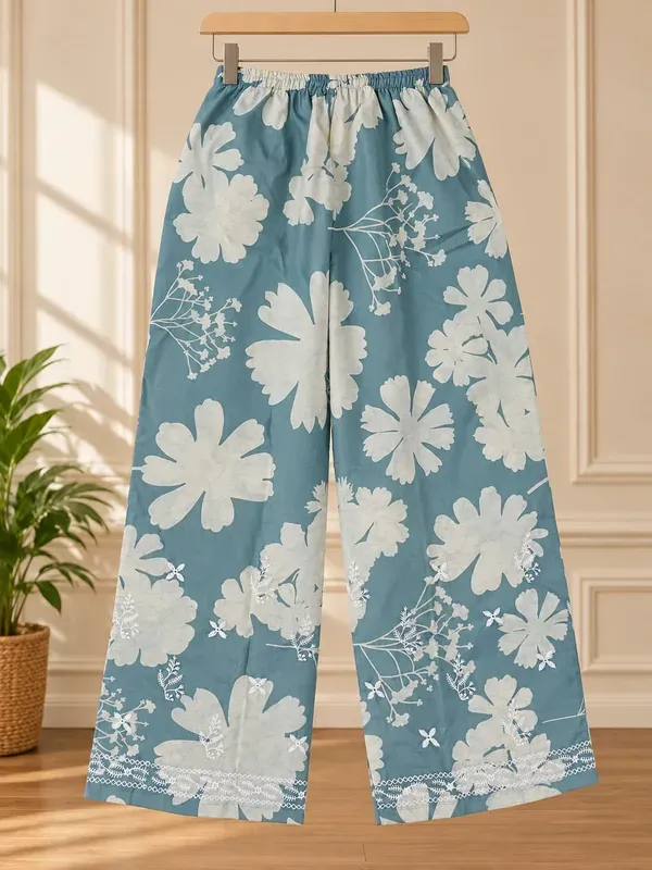 Rama_Green_Buy_Printed_Cotton_Kurti_Plazzo_Set_Regular_Fit_Ethnic_Co_Ord