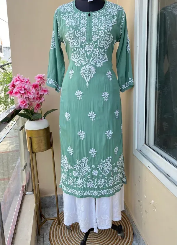 Rama_Green_Primum_Rayon_Kurti_And_Thick_Cotton_Plazo_Set_For_Women