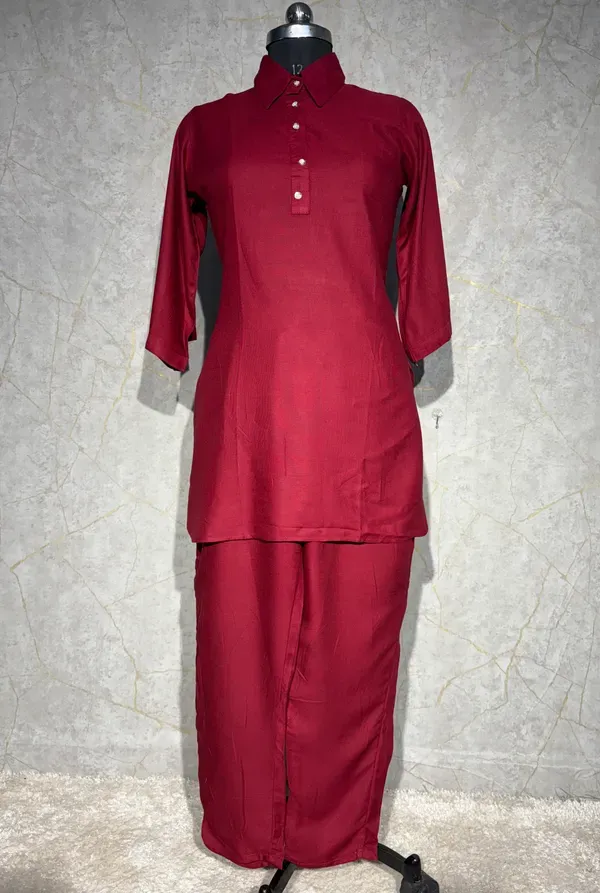 Maroon_Premium_Co_Ord_Set_For_Women