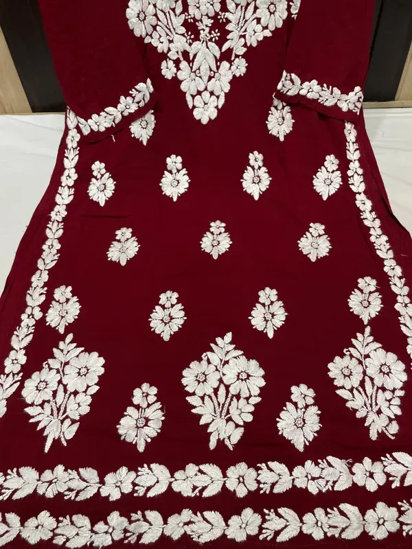 Maroon_Premium_Very_Soft_Breathable_Modal_Plazzo_Set_With_Chikankari_Work