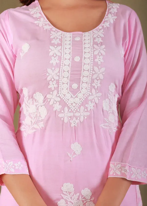 Baby_Pink_Rayon_Embroidered_Kurta_Pant_With_Dupatta_Set_For_Women