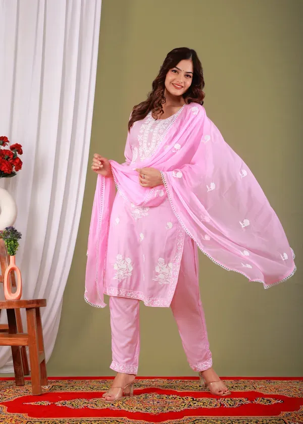 Baby_Pink_Rayon_Embroidered_Kurta_Pant_With_Dupatta_Set_For_Women