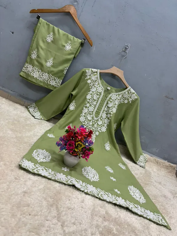 Pista_Chikankari_Straight_Kurta_Palazzo_Set_Readymade_For_Women