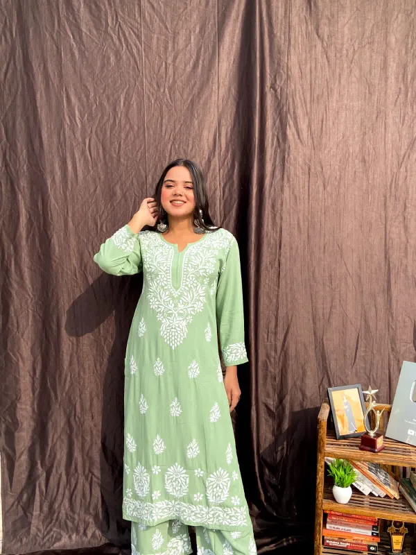 Pista_Chikankari_Straight_Kurta_Palazzo_Set_Readymade_For_Women