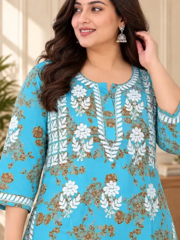 Pool_Cotton_Printed_Chikankari_Kurta_And_Plazzo_Set