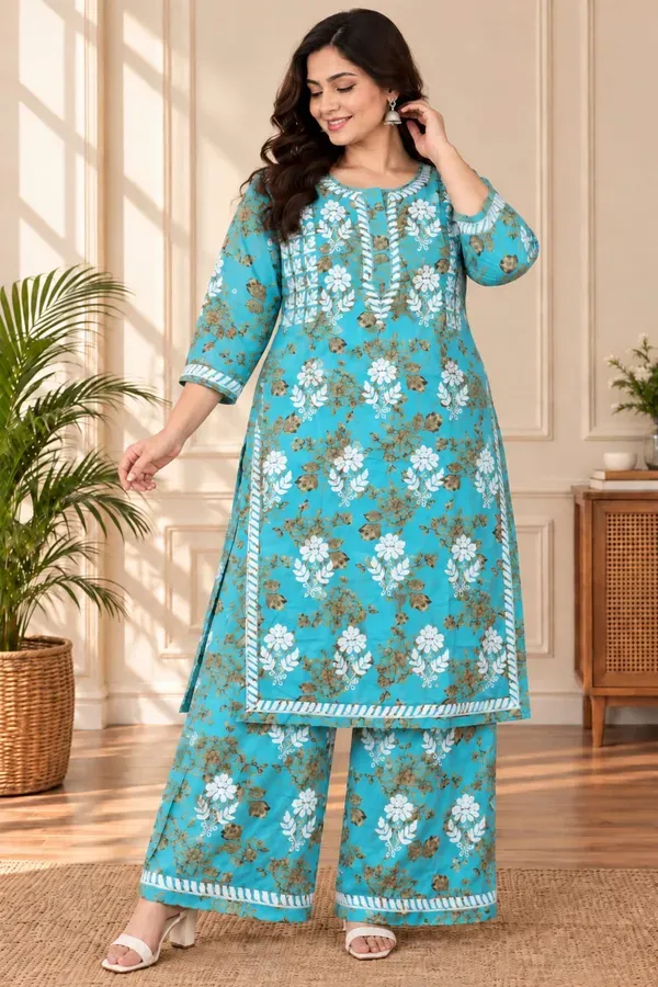 Pool_Cotton_Printed_Chikankari_Kurta_And_Plazzo_Set
