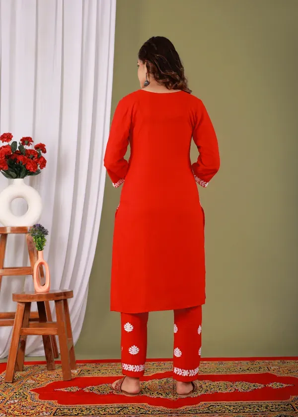 Red_Exclusive_Modal_Kurti_With_The_Plazzo_Chikankari_Fabric_For_Women