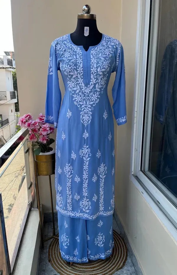 D_Sky_Buy_Stylish_Ethnic_Chikankari_Kurta_With_Plazzzo_Set