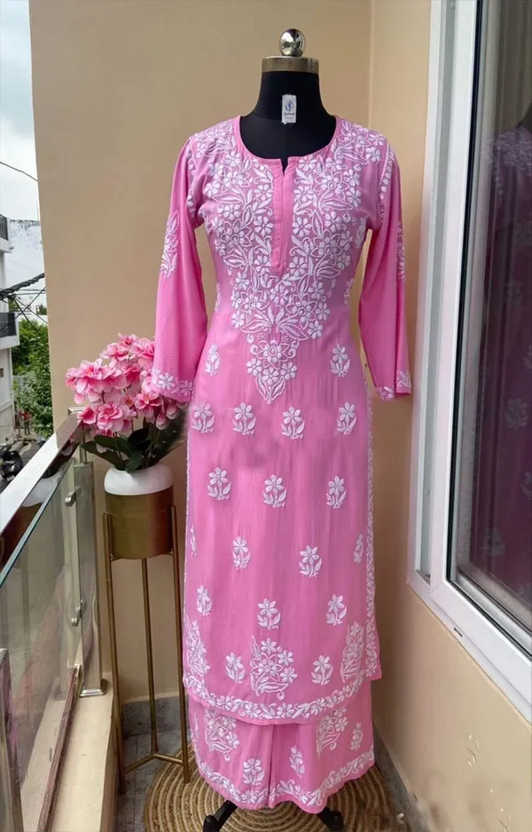Pink_Chikankari_Kurtis_For_Women