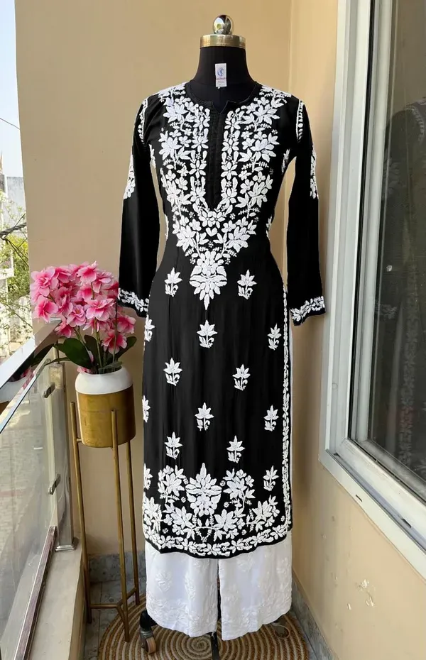 Black_Kurti_With_Plazo_For_Women