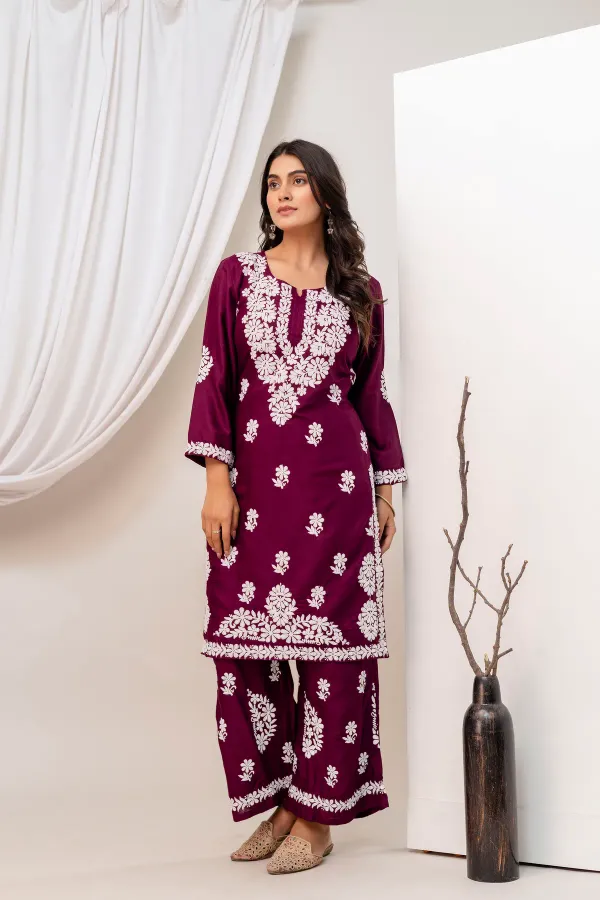 Wine_Trendy_Kurti_Set_For_Women
