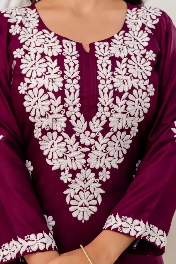 Wine_Trendy_Kurti_Set_For_Women