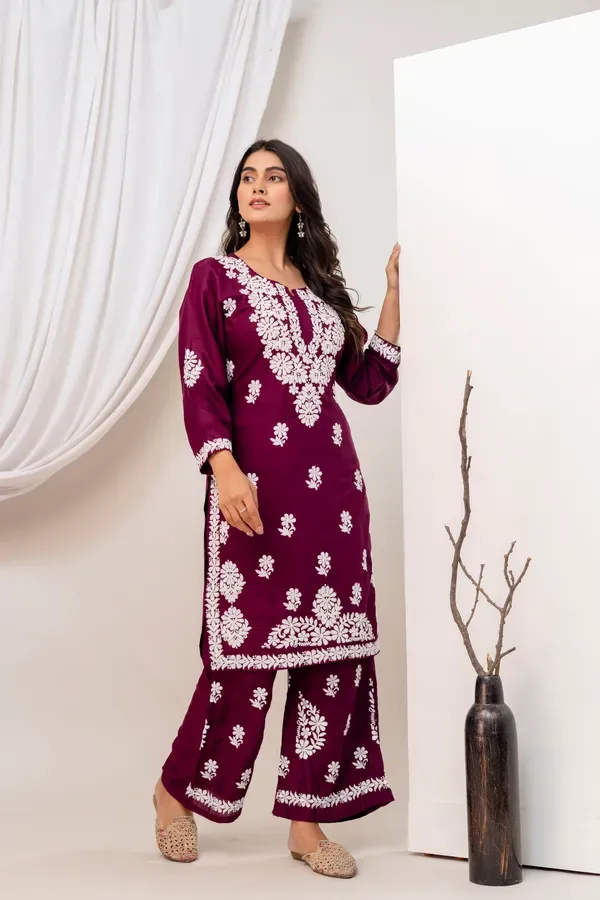 Wine_Trendy_Kurti_Set_For_Women