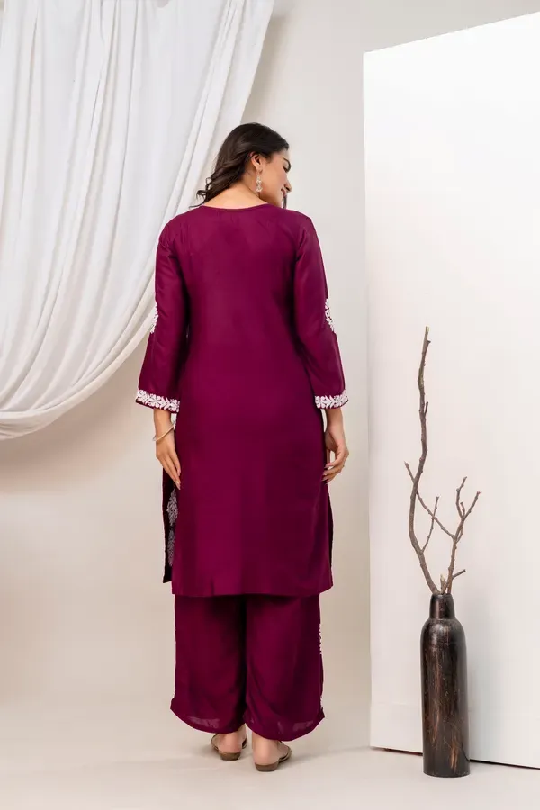 Wine_Trendy_Kurti_Set_For_Women