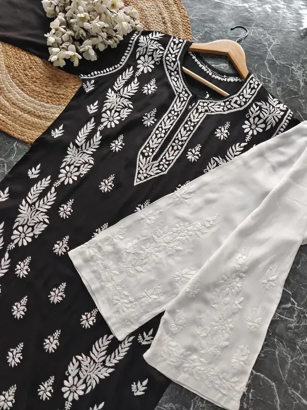 Black_Rayon_Chikankari_Kurta_With_Palazzo