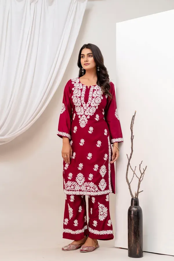 Maroon_Trendy_Kurti_Set_For_Women