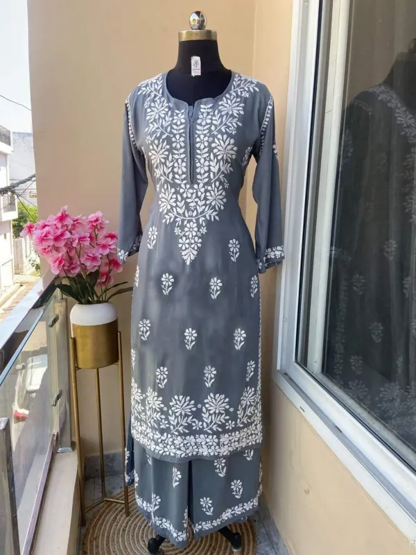 Grey_Chikankari_Kurtis_For_Women