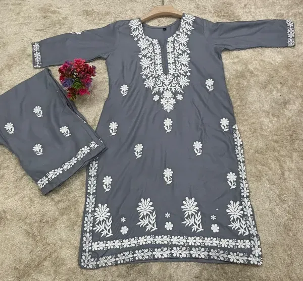 Grey_Chikankari_Kurtis_For_Women