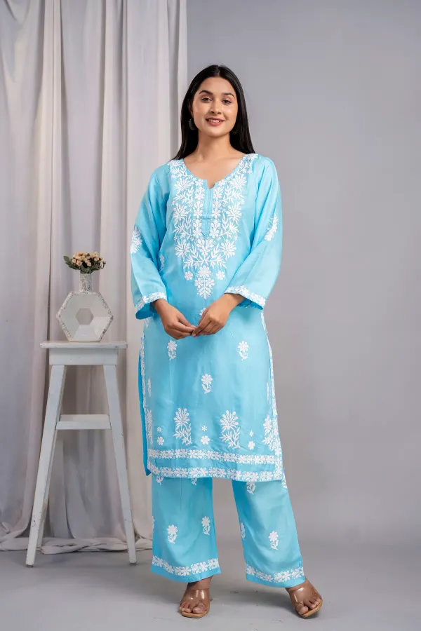 Firoji_Women_S_Exclusive_Kurti_Palazzo_Set_On_Pure_Rayon_Fabric_Chikan_Su