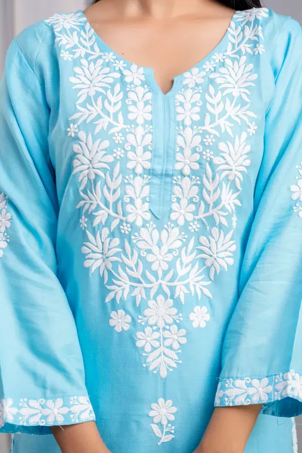 Firoji_Women_S_Exclusive_Kurti_Palazzo_Set_On_Pure_Rayon_Fabric_Chikan_Su