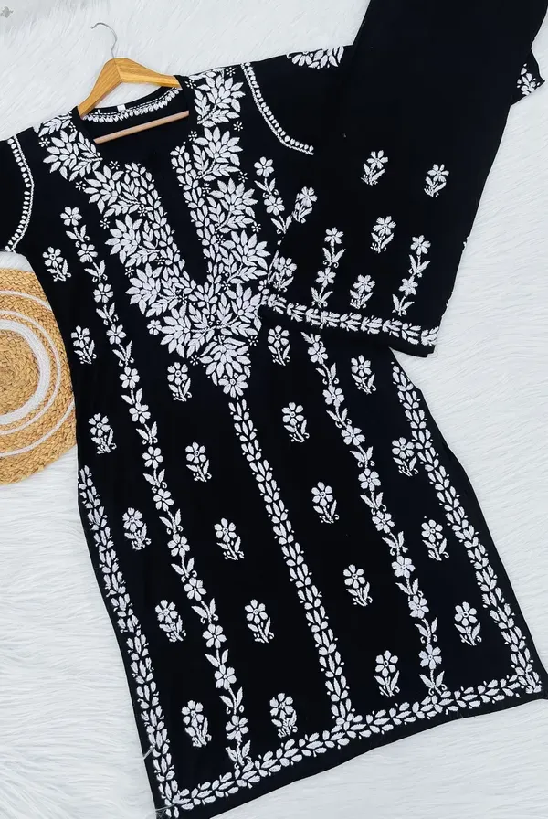 Black_Heavy_Rayon_Dyble_Set_Kurti_Palazzo_Set