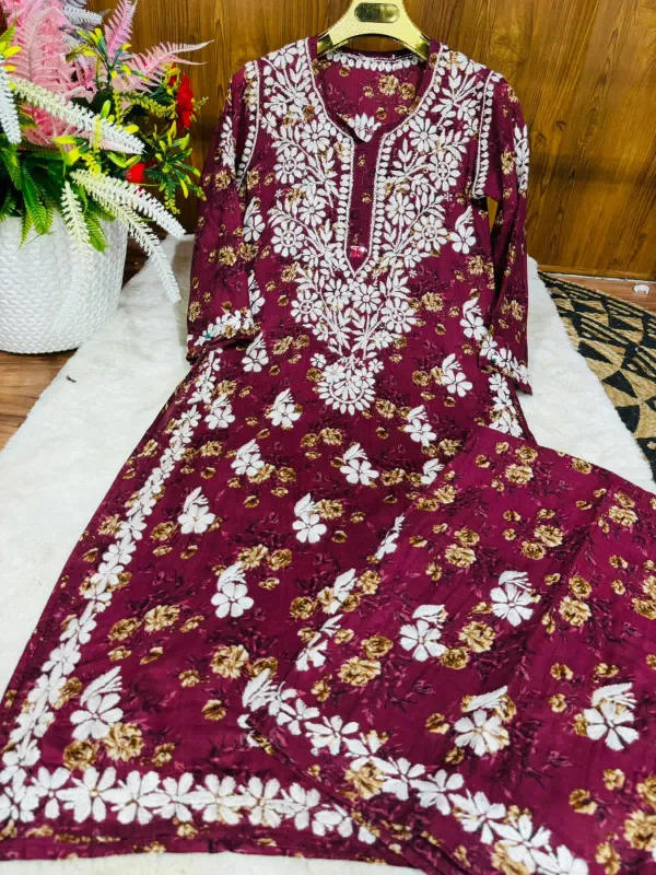 Maroon_Lucknowi_Chikankari_Premium_Mal_Mal_Latest_Print_Design_Plazo_Set