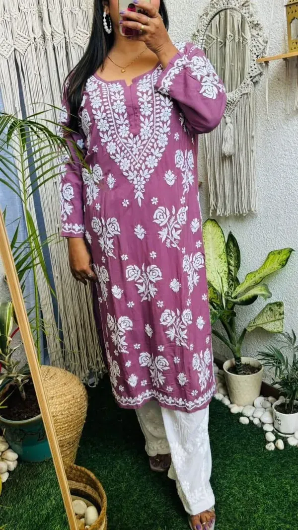 Magenta_Pure_Rayon_Rose_Modal_Kurti_With_Heavy_Work_On_Daman_And_Sleeves_An