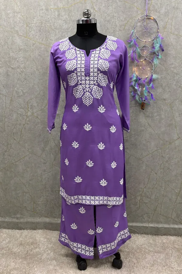 Light_Purple_Kurti_And_Plazzo_Set