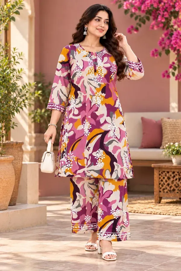 Multi_Trendy_Printed_Cotton_Kurta_Plazzo_Set