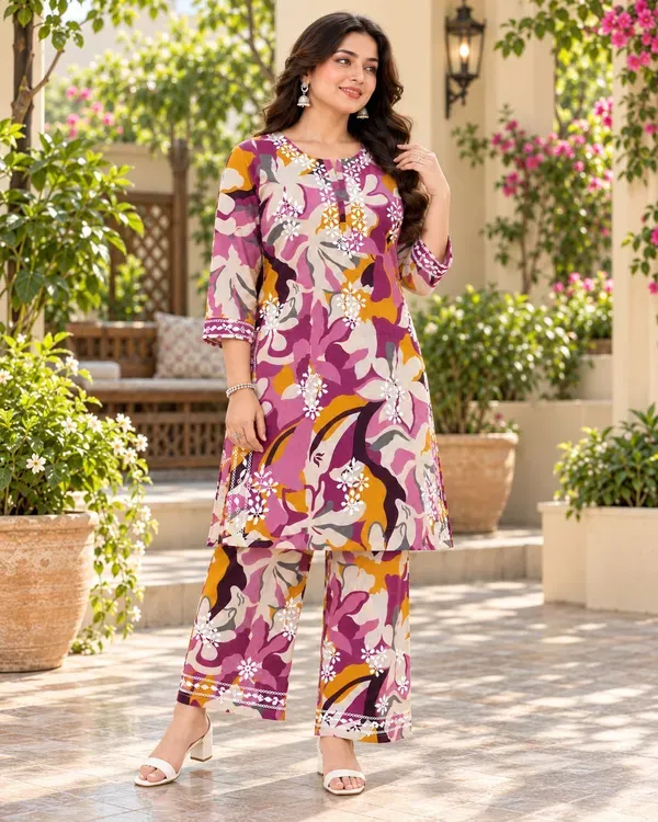 Multi_Trendy_Printed_Cotton_Kurta_Plazzo_Set