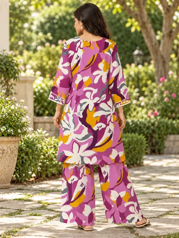 Multi_Trendy_Printed_Cotton_Kurta_Plazzo_Set