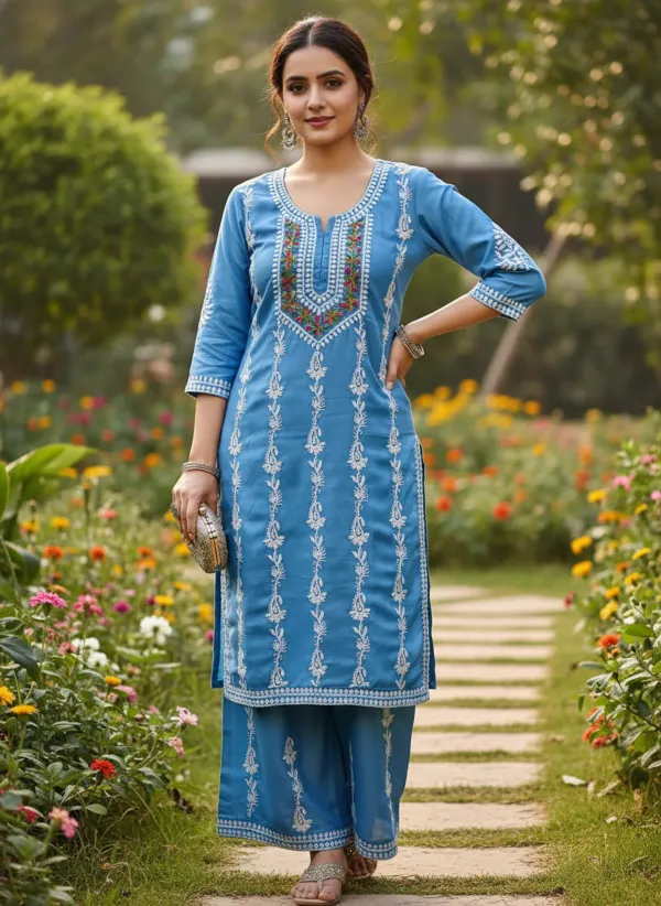 D_Sky_Elegant_Chikankari_Kurta_With_Palazzo