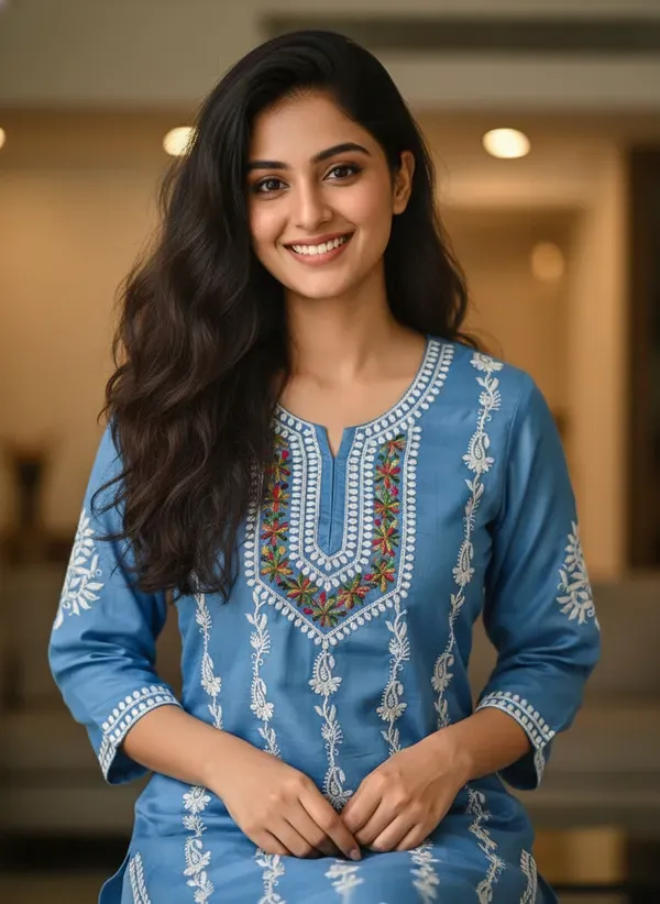 D_Sky_Elegant_Chikankari_Kurta_With_Palazzo