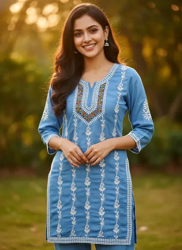 D_Sky_Elegant_Chikankari_Kurta_With_Palazzo
