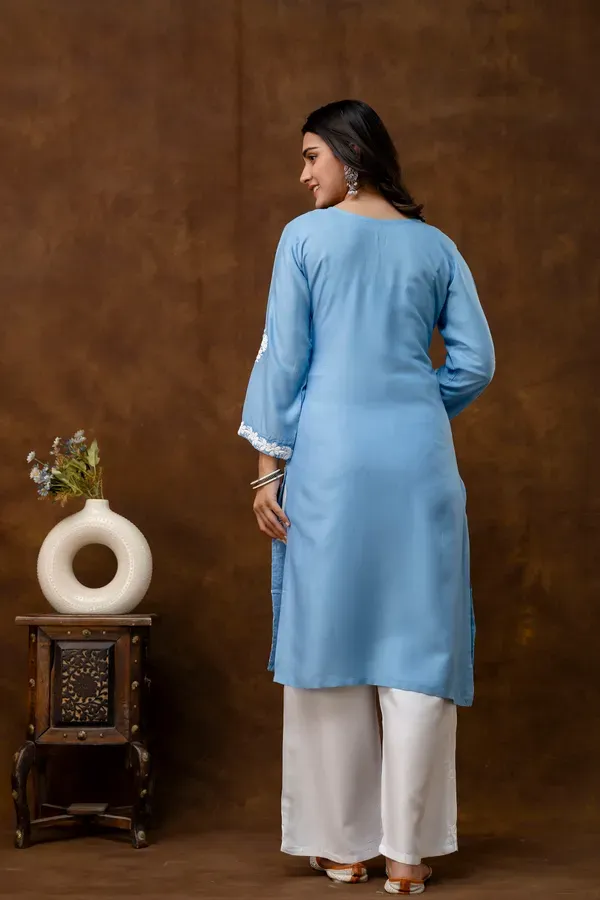 D_Sky_Floral_Embroidered_Round_Neck_Chikankari_Straight_Kurta_With_Palazzos