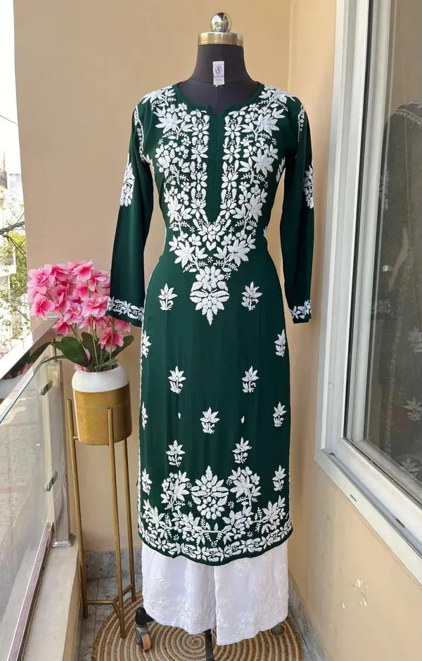 Green_Kurti_With_Plazo_For_Women