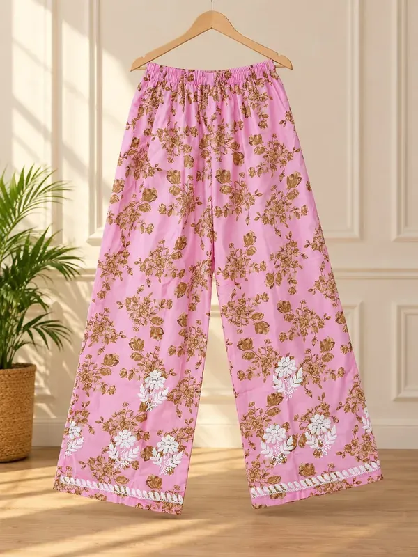 Pink_Buy_Mulmul_Cotton_Printed_Chikankari_Kurta_And_Plazzo_Set