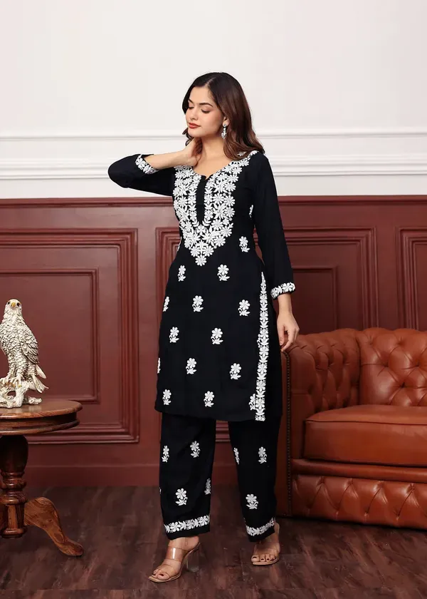 Black_New_Colours_In_Our_Best_Seller_Chikankari_Plazzo_Set