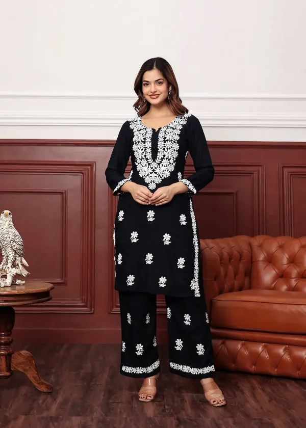 Black_New_Colours_In_Our_Best_Seller_Chikankari_Plazzo_Set