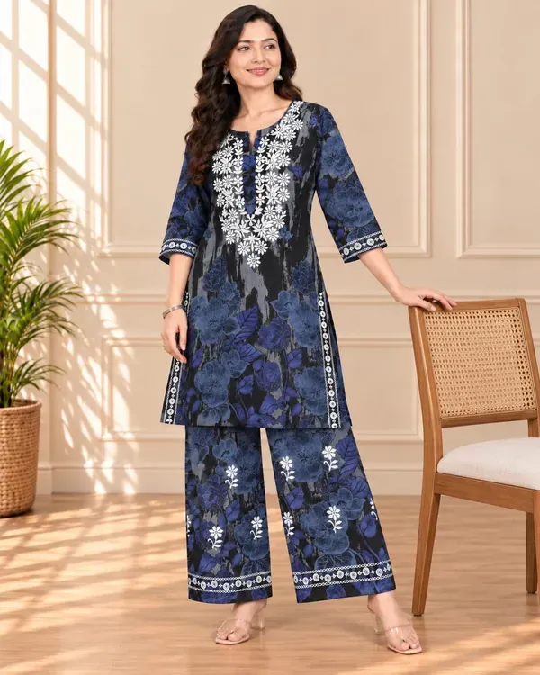 Black_Buy_Printed_Cotton_Kurta_With_Plazzo_Set