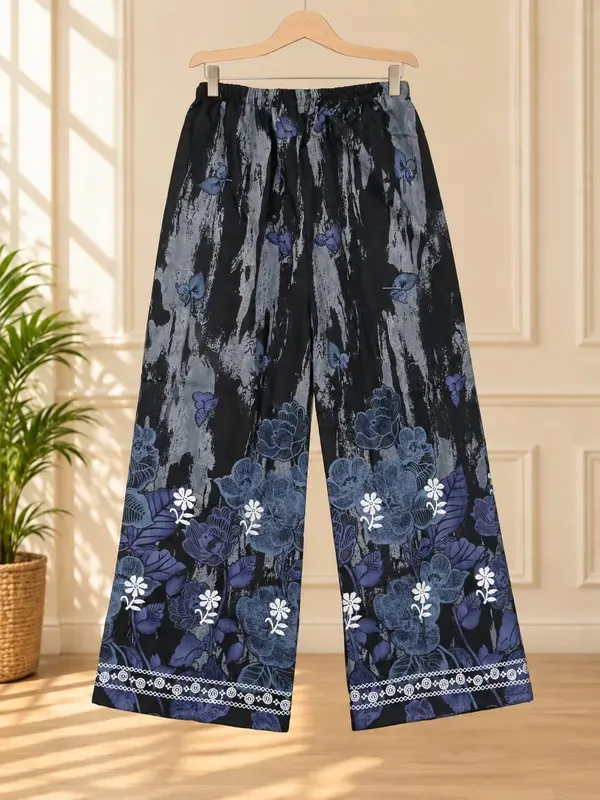 Black_Buy_Printed_Cotton_Kurta_With_Plazzo_Set