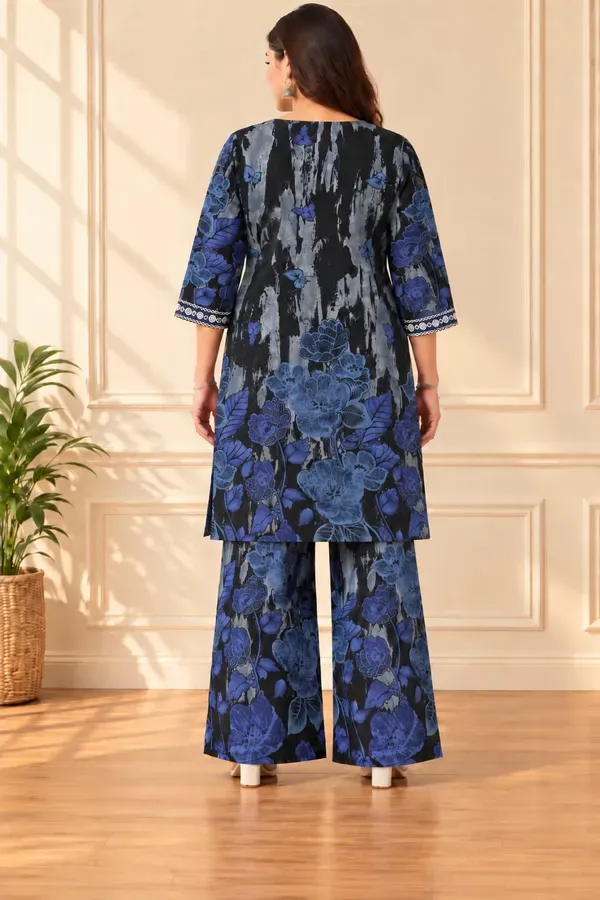 Black_Buy_Printed_Cotton_Kurta_With_Plazzo_Set